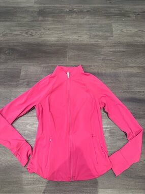 Athleta Women’s Pink Full-Zip activewear jacket , medium tall